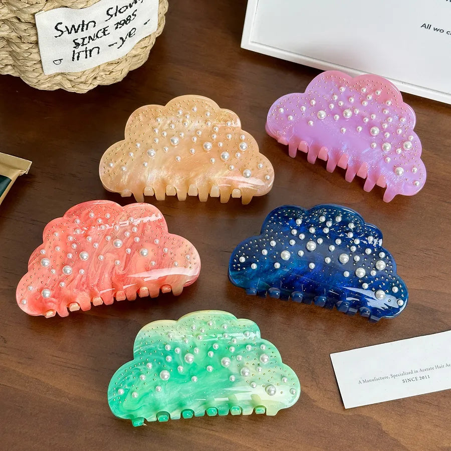 Elegant Streetwear Women's Clouds Arylic Inlay Artificial Pearls Hair Claws