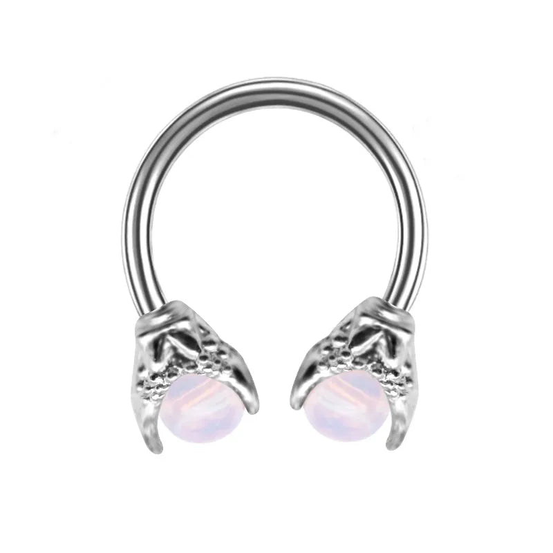 casual simple style round stainless steel titanium copper plating inlay zircon white gold plated gold plated silver plated nose ring