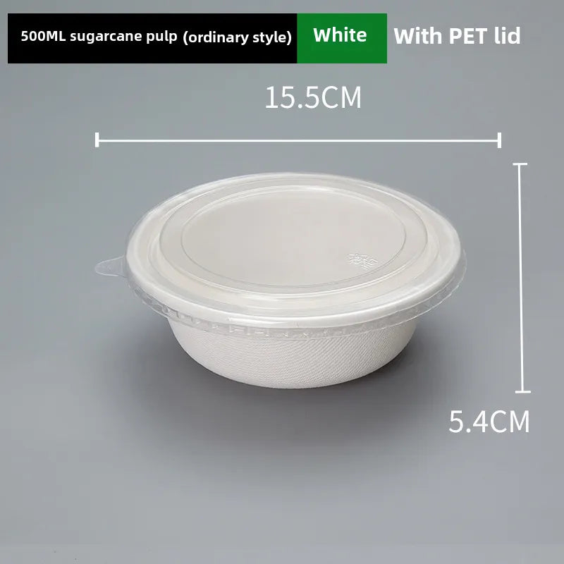 Disposable paper bowl tableware set paper bowl commercial household bowl degradable whole box disposable round bowl