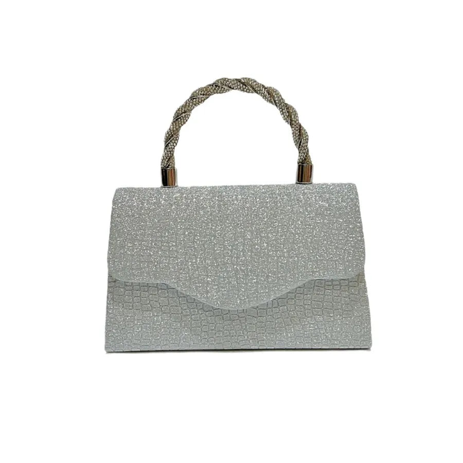 Shiny Water Diamond Evening Handbag Ladies  Style KTV Princess Dress Bag Square ABS Material Flip Cover