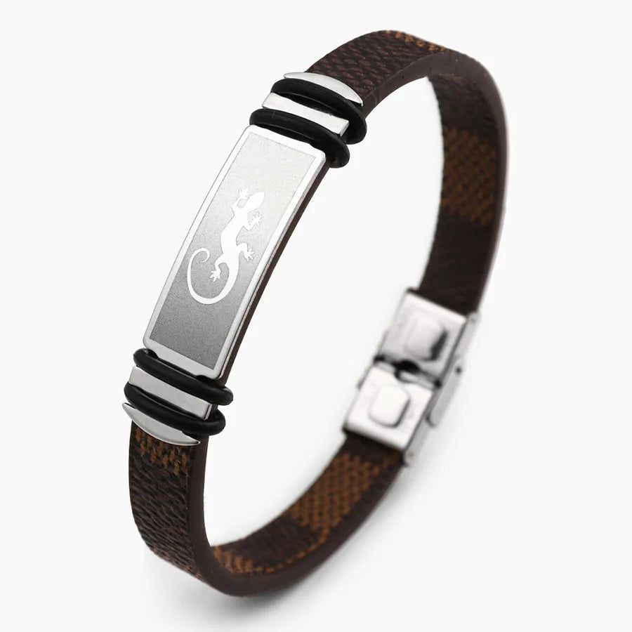 Retro Punk Animal rope Titanium Steel Plating Men's Bangle Men Cord & Leather Bracelets