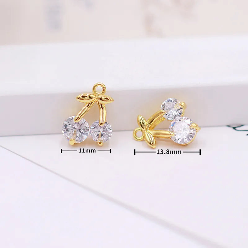1 Piece Copper Zircon Flower Bow Knot Pendant