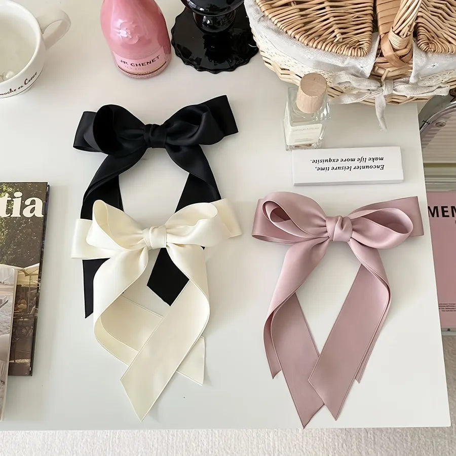 Women's Elegant Solid Color New Style Bow Knot Cloth Hair Clip