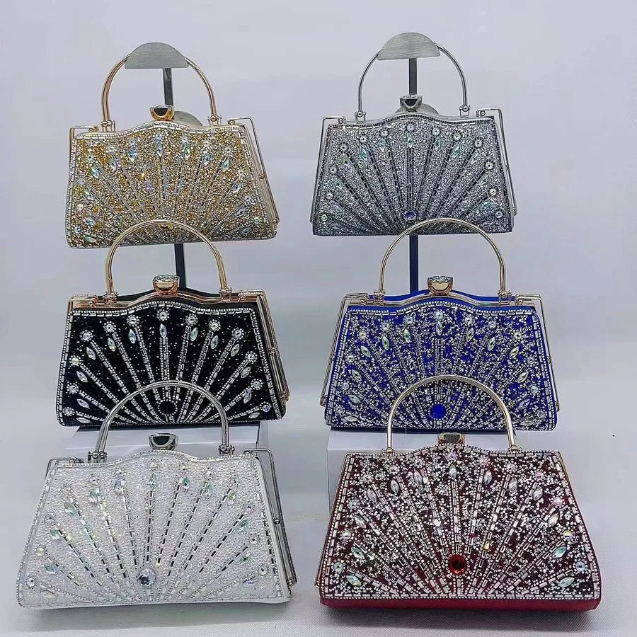 Black Gold Blue Pu Leather Solid Color Evening Bags