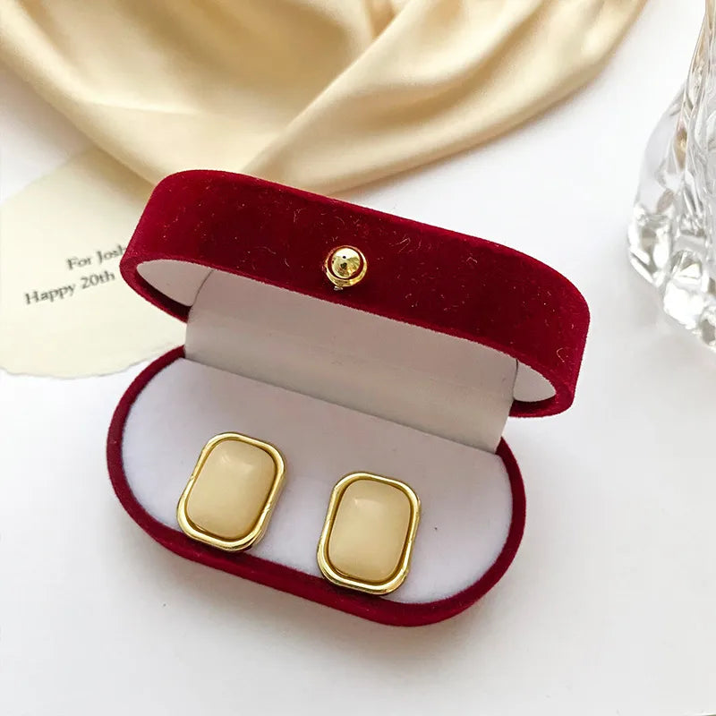fashion solid color pu leather jewelry boxes