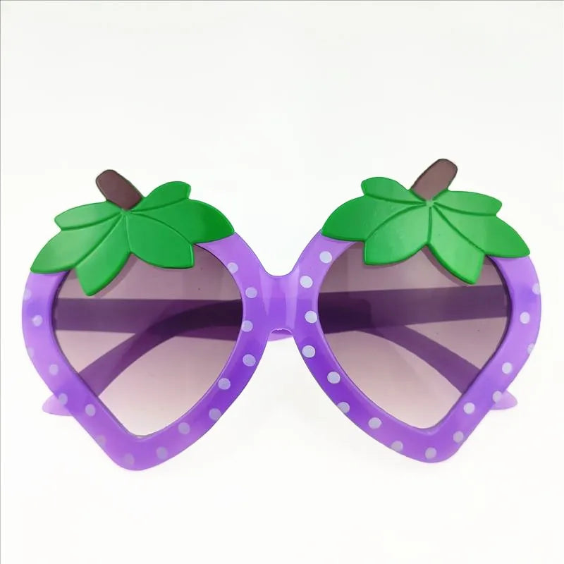 Cute Novelty Strawberry Ac Gradient Tinted Lenses Special-Shaped Mirror Full Frame Kids Sunglasses