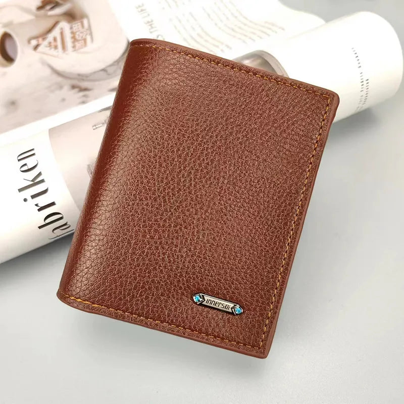 men's solid color pu leather open wallets