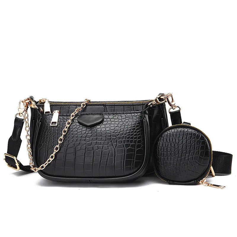 Crossbody small bag  new women's Korean style fresh fashion triplets women's bag crossbody shoulder handbag