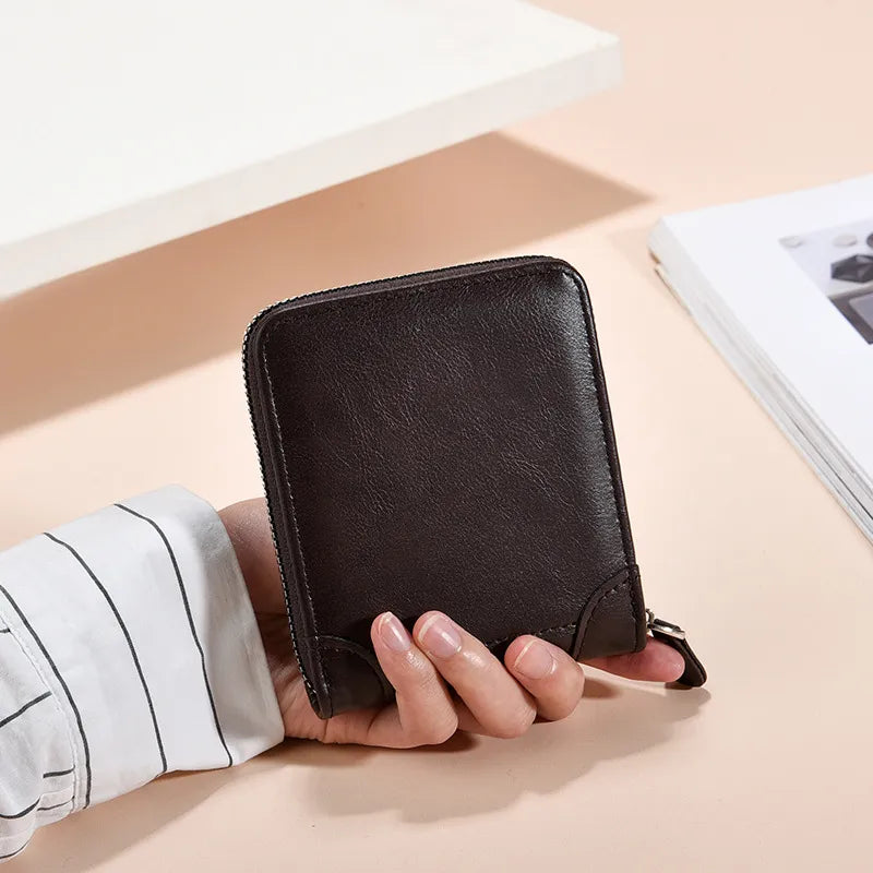 Men's Solid Color Pu Leather Open Small Wallets