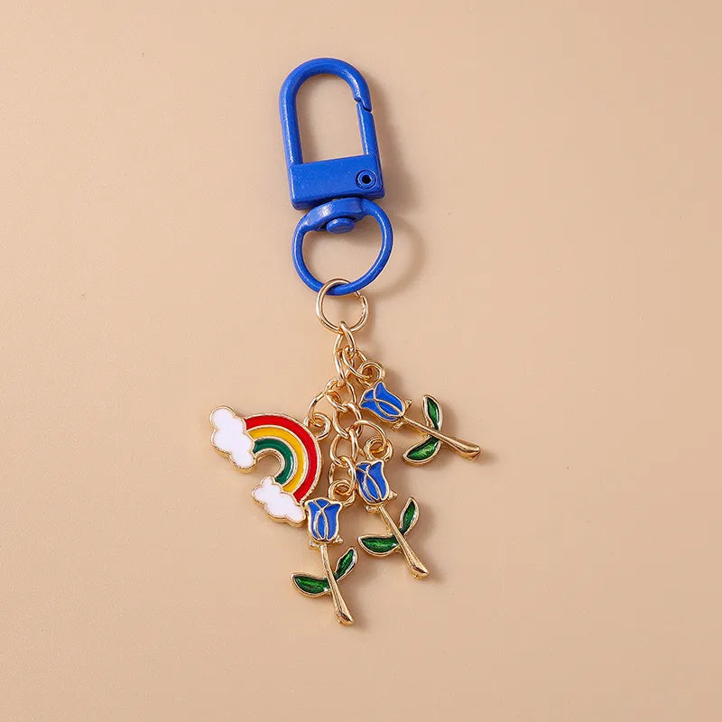 Casual Cute Rainbow Alloy Keychain
