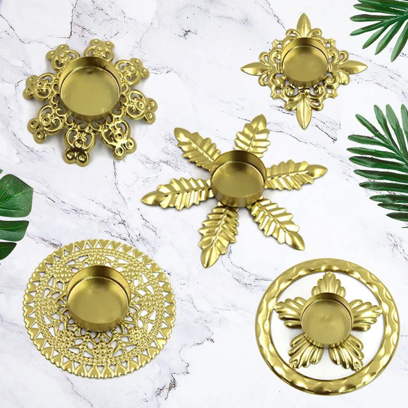 Simple Style Leaves Solid Color Iron candlestick Artificial Decorations