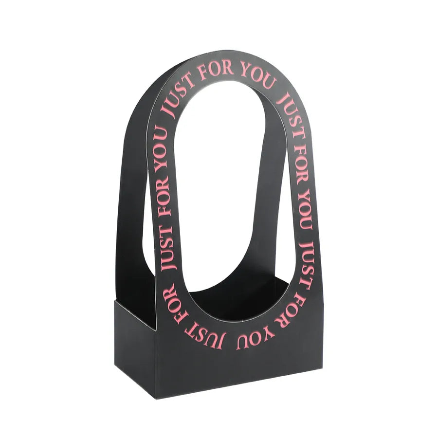Foldable Handheld Paper Flower Basket Hollow Out Design Valentine's Day Bouquet Box Ins Style Birthday Gift Packaging Box