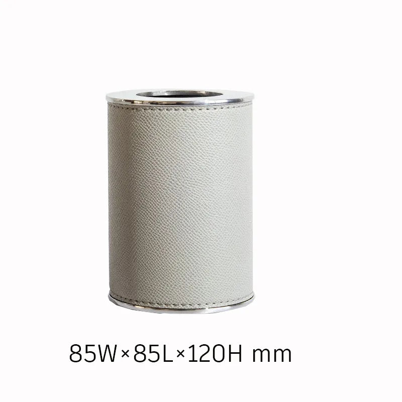 Modern European-style Home Furnishing Soft Matching Set Stainless Steel Leather Soap Dispenser Toothbrush Box Bathroom Four-piece Set Ornaments