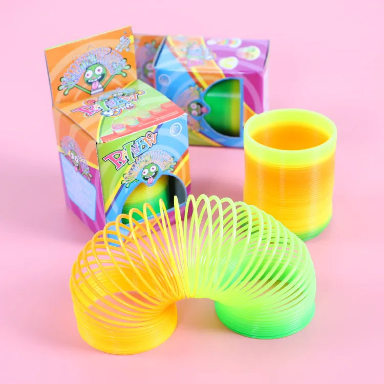 children's rainbow decompression spring coil toy random 1 piece