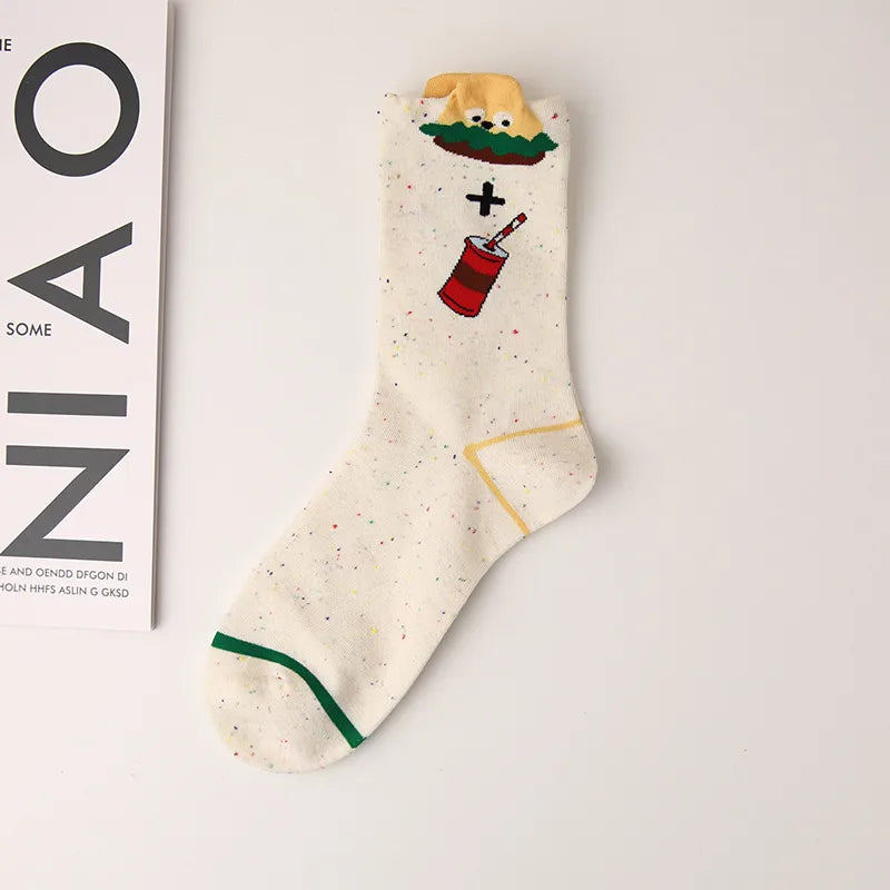 Elegant Lady Women's Smile Face Cotton Ankle Socks A Pair