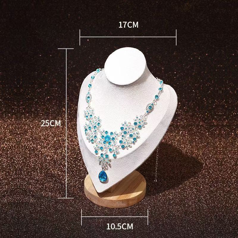 Modern Simplicity Jewelry Necklace Display Stand Counter Display Props Mannequin Pendant Holder Velvet Leather Material