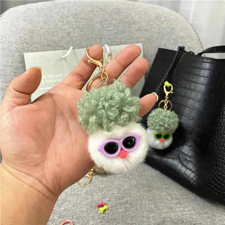 cute funny doll metal unisex bag pendant keychain