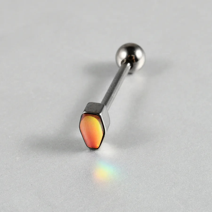 1 Piece Lip Rings Casual Elegant Vacation Coffin Horse Eye G23 Titanium Resin Opal Polishing Resin Opal Tongue Rings