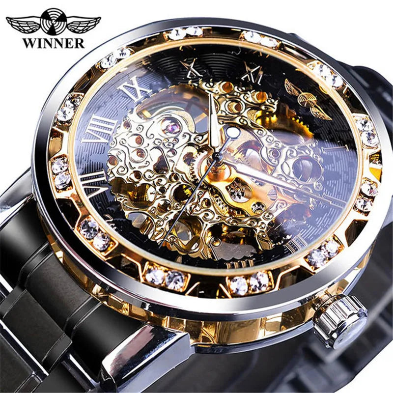 casual geometric buckle mechanical men's watches