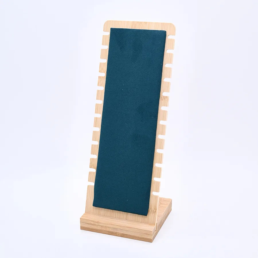1 Pc/Package PU Leather Bamboo Flannel Handmade Simple Style Korean Style Simple Solid Color Rectangle Jewelry Display Jewelry Rack
