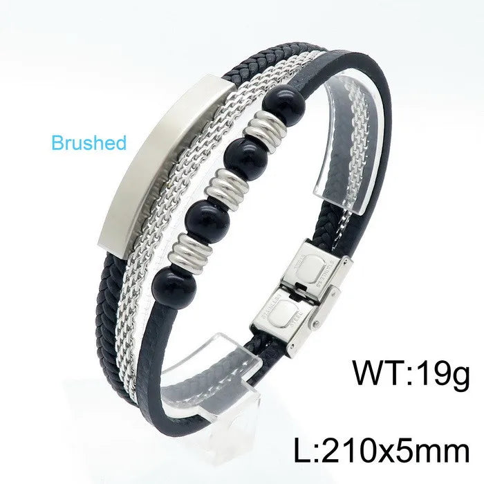 Vintage Style Punk Geometric Titanium Steel Plating 18K Gold Plated Men's Bangle