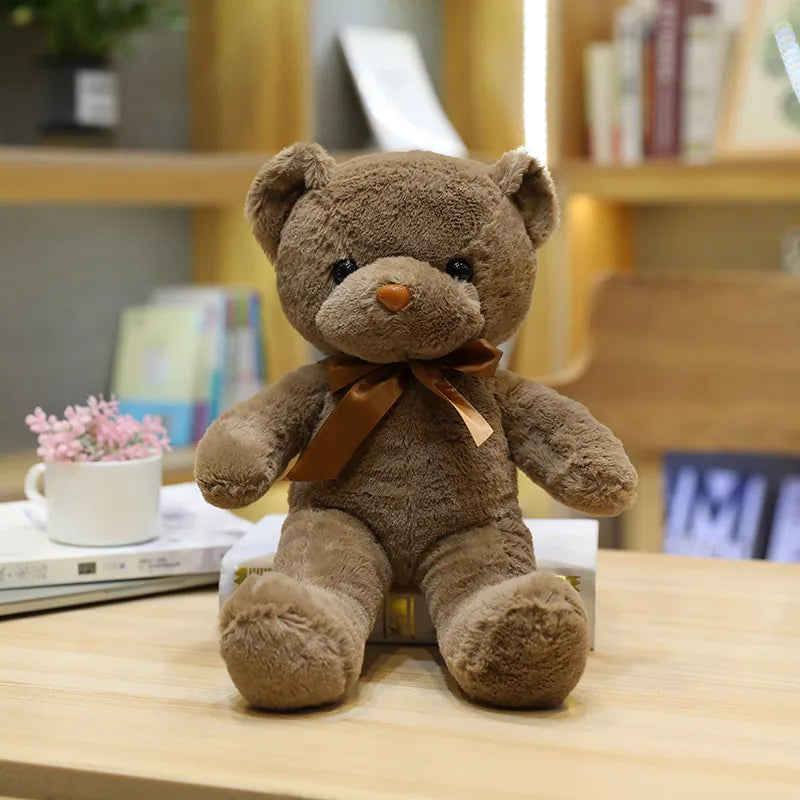 Color Ribbon Teddy Bear Doll Grasping Machine Doll Plush Toy Doll Little Bear Doll Machine Doll Set logo System