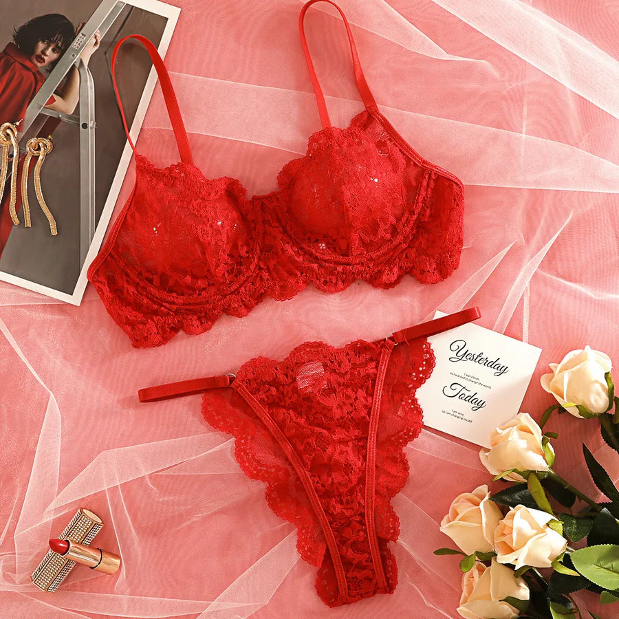 Women's Sexy Solid Color Sexy Lingerie Sets Indoor Home Sexy Lingerie