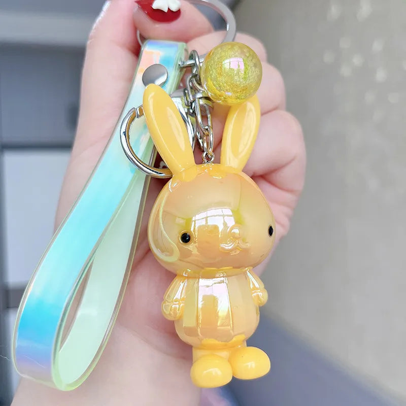 cute rabbit arylic women's keychain 1 piece