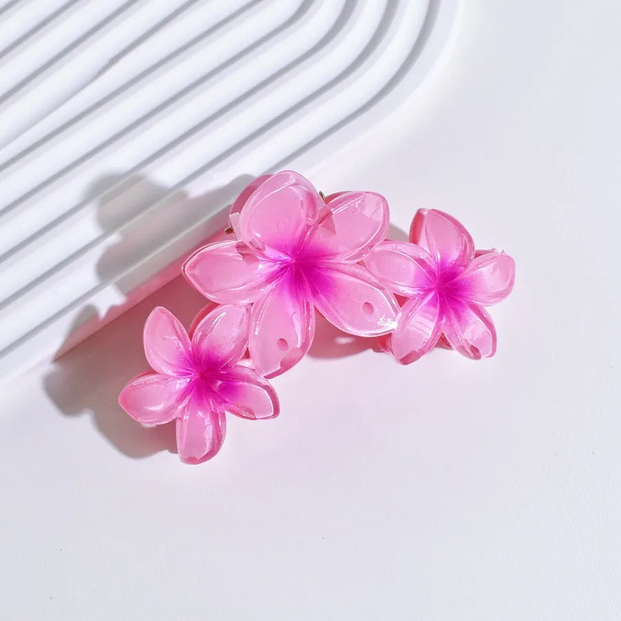 Elegant Women's Plumeria Plastic Hair Claws