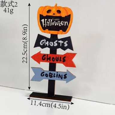 Wooden Halloween Decorations Ghost Festival Props Pumpkin Sprite Letter Wooden Ornaments Ghost Wooden Display Stand
