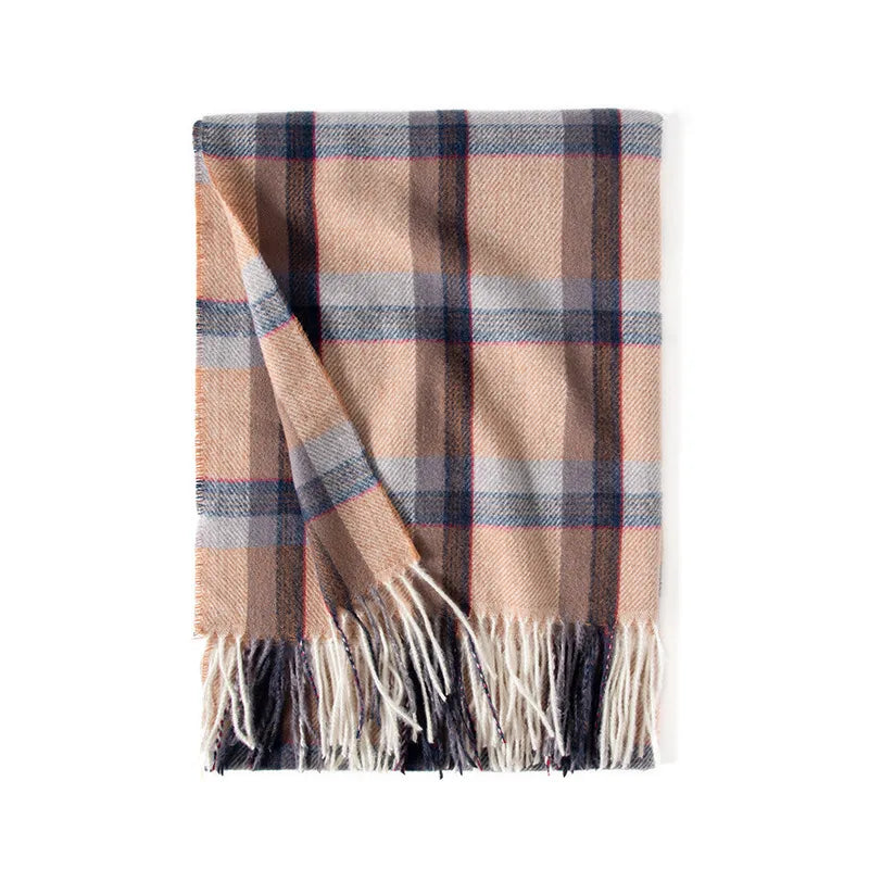 Unisex Vintage Style Simple Style Plaid Polyester Scarf