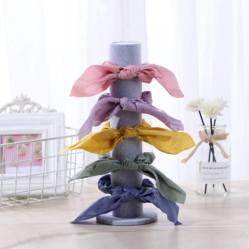 High-grade flannel head rope rubber band head flower display stand bead string watch hair band bracelet storage rack jewelry store Chaotian pillar