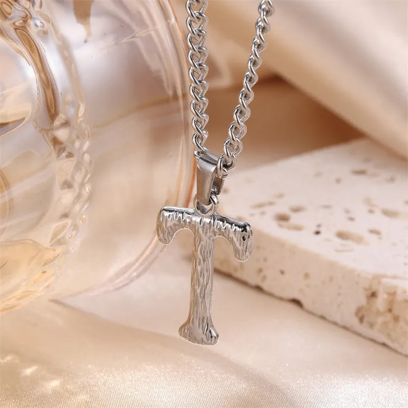 Wholesale Jewelry Sweet Simple Style Artistic Letter 201 Stainless Steel 304 Stainless Steel 18K Gold Plated Plating Pendant Necklace
