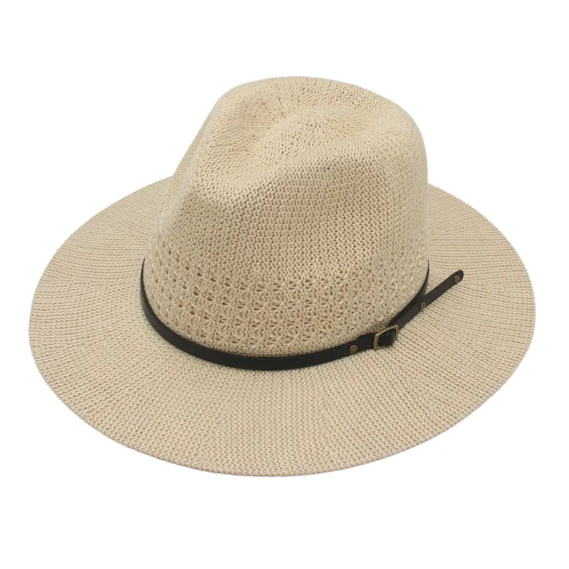 Women's Vacation Classic Style Solid Color Flat Eaves Fedora Hat