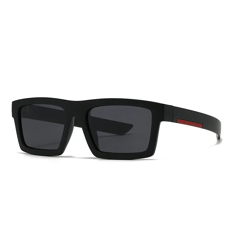 Modern Style Classic Style Solid Color PC Polarized Light Tinted Lenses Square Full Frame Men's Sunglasses