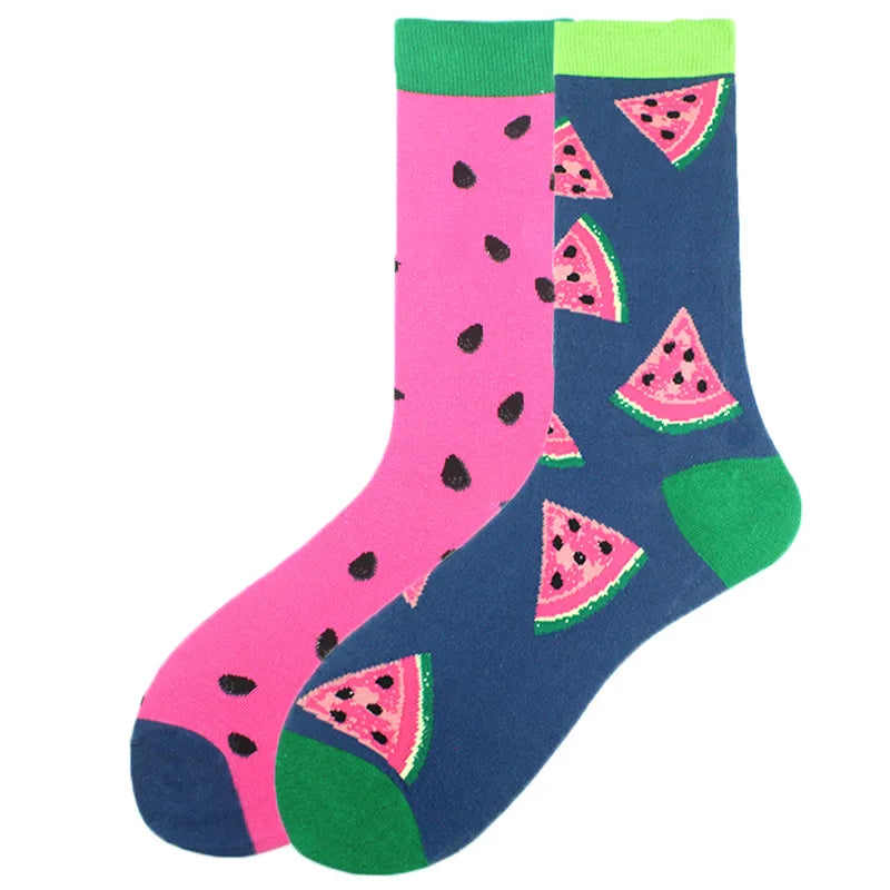 men's casual geometric cotton crew socks a pair