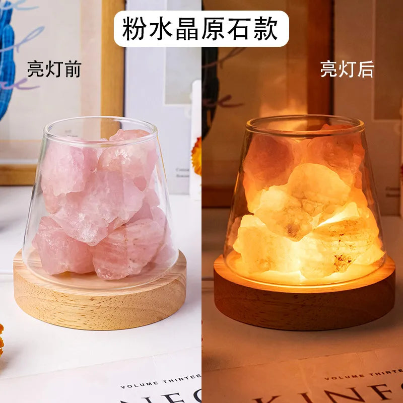 Chinoiserie Retro Geometric Crystal Ornaments Aromatherapy Small Night Lamp Lighting Accessories