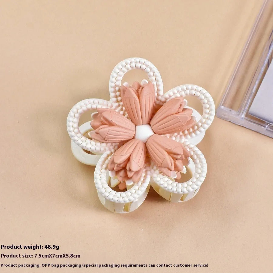 Cute Sweet Women's Flower Plastic Hair Claws