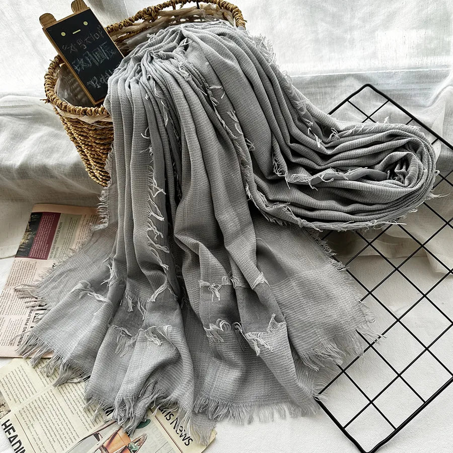 women's elegant gradient color cotton scarves & gloves