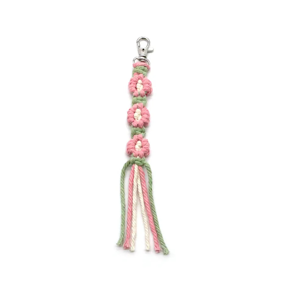 nordic style flower metal knitting bag pendant keychain 1 piece