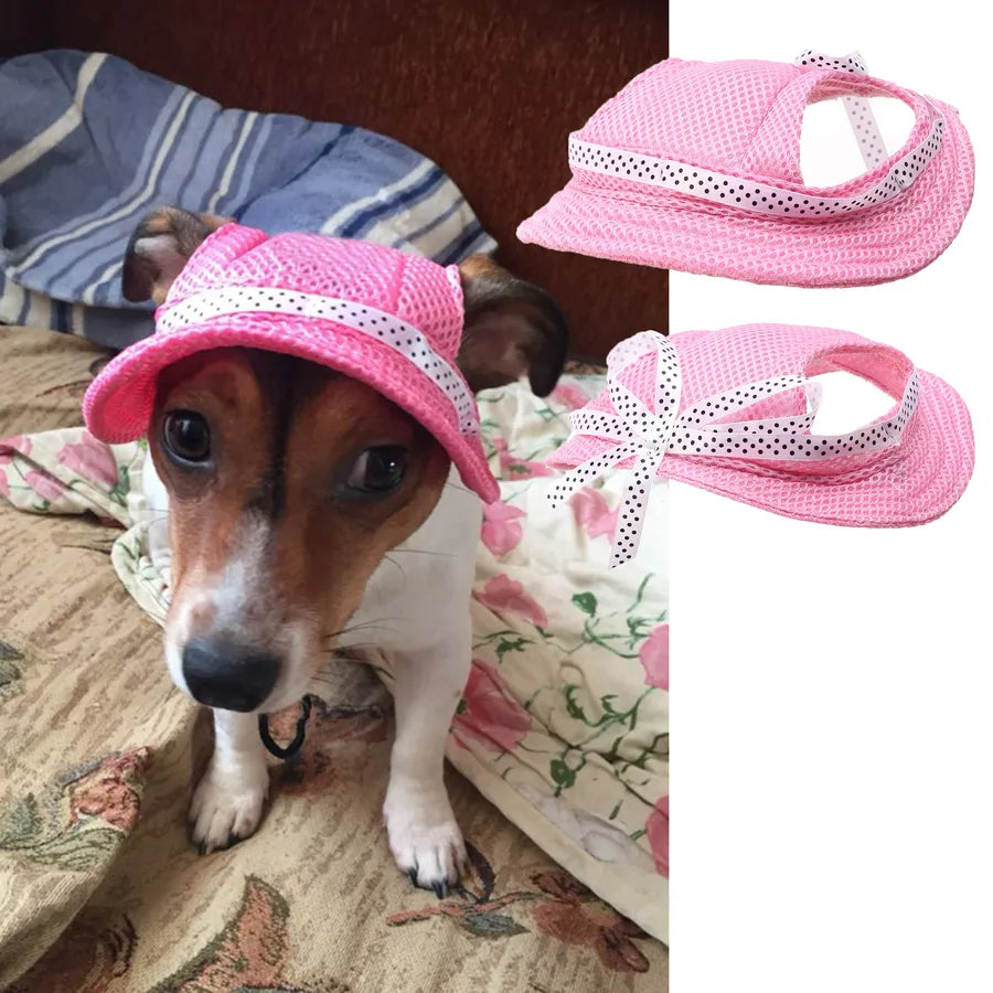 simple style canvas oxford cloth stripe pet hat