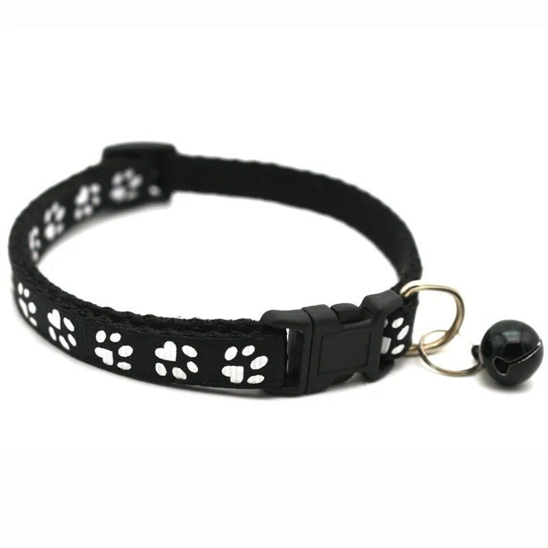 casual pp solid color footprint pet collar