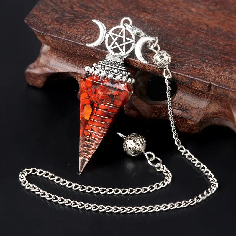 classic style color block semi-precious stone patchwork pendant necklace