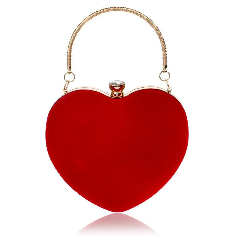 hot heart-shaped handbag lady fashion makeup bag evening  bag clutch bag