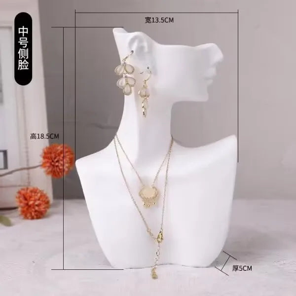 High-End Resin Portrait Jewelry Necklace Display Stand Nordic Style Counter Model Photography Props Integrated Design