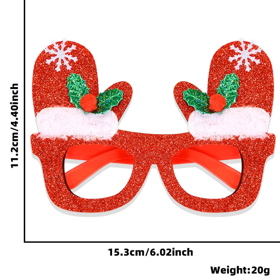 Christmas New Year Cartoon Style Santa Claus Letter Number Plastic Nonwoven Party Festival Glasses
