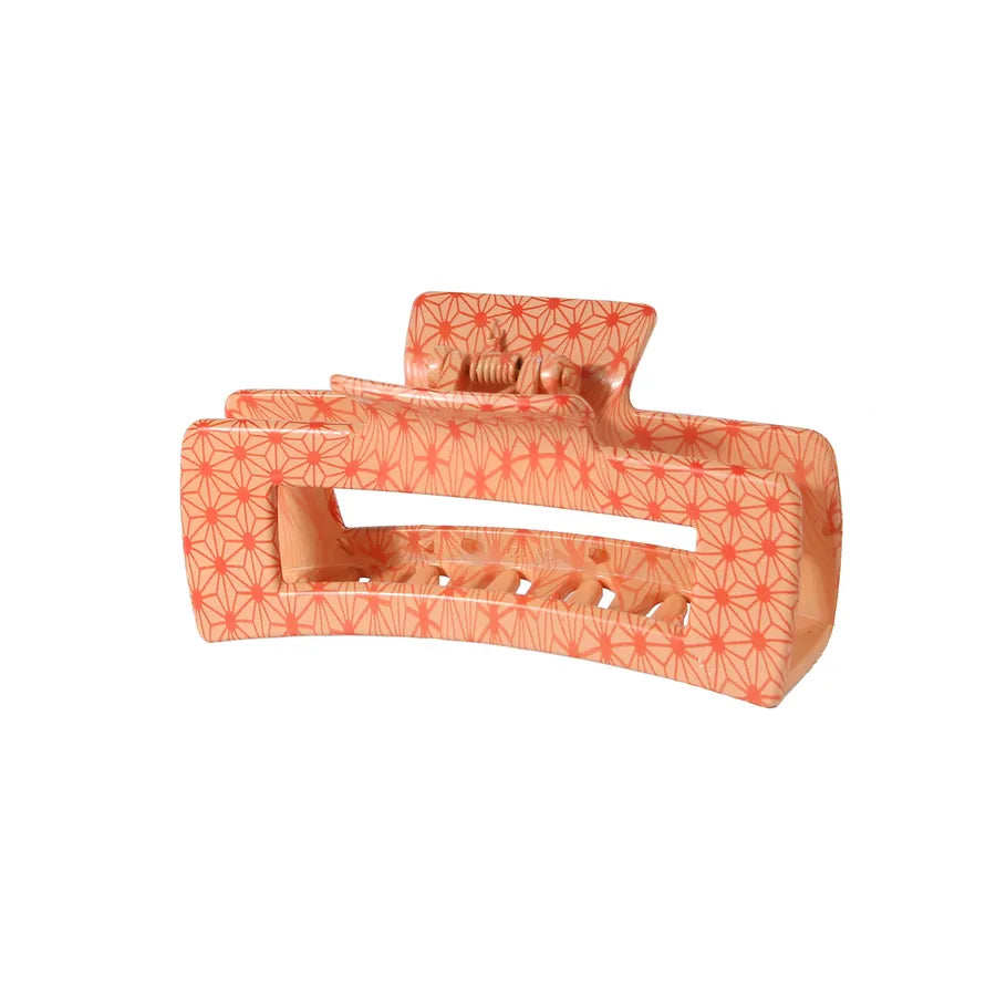 retro artistic stripe leopard plastic resin printing hair claws