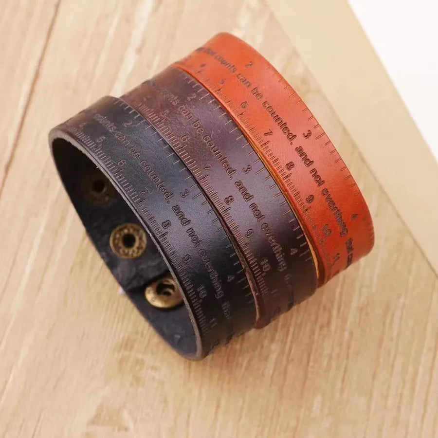 Style ECG Cowhide Student Bracelet Scale Ruler Bracelet Full of Passion and Belief Bracelet