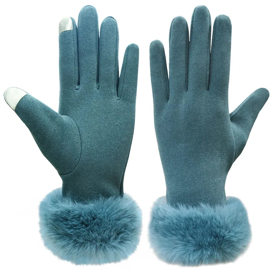Women's Winter Fashion Touchscreen Gloves Warm Cycling Cold Proof Gloves Stylish Basic Design Polyester Fabric Hand Warmer