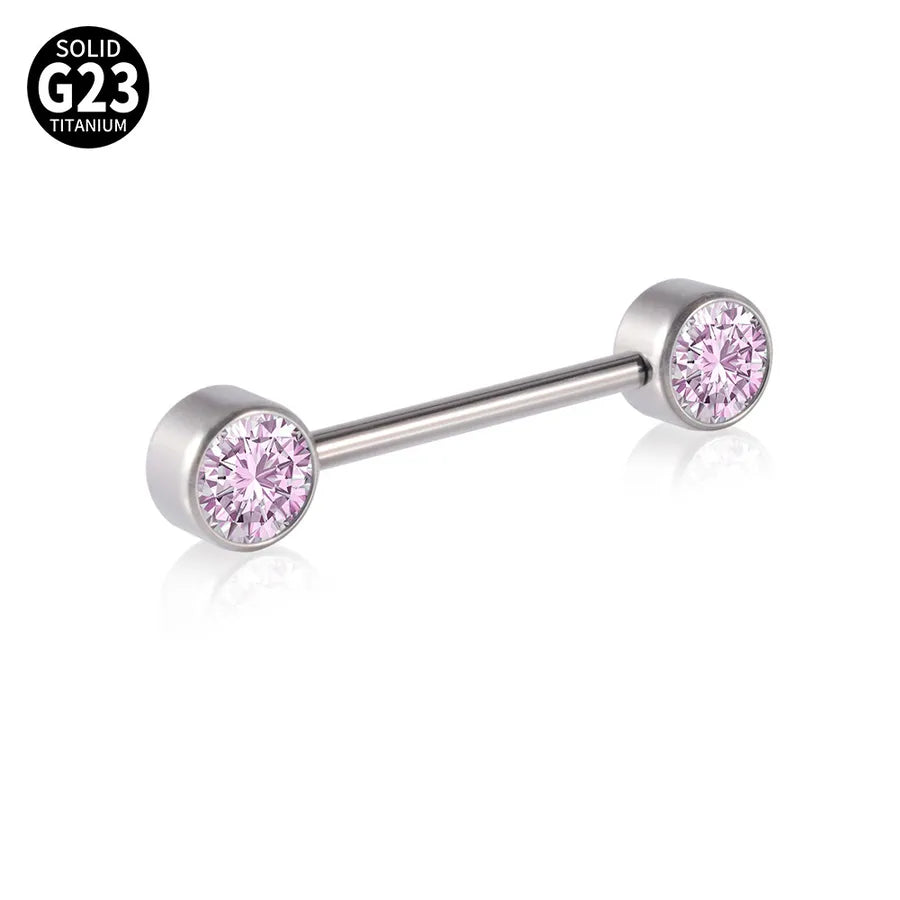 1 Piece Nipple Rings & Studs Casual Vacation Geometric G23 Titanium Inlay Opal Zircon